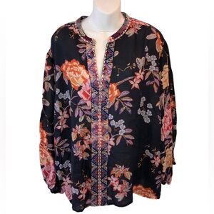 Johnny Was Workshop Embroidered Top XXL